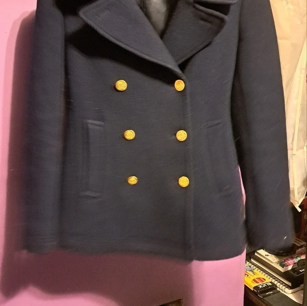 J. CREW Women peacoat size 0 navy blue - Picture 9 of 9